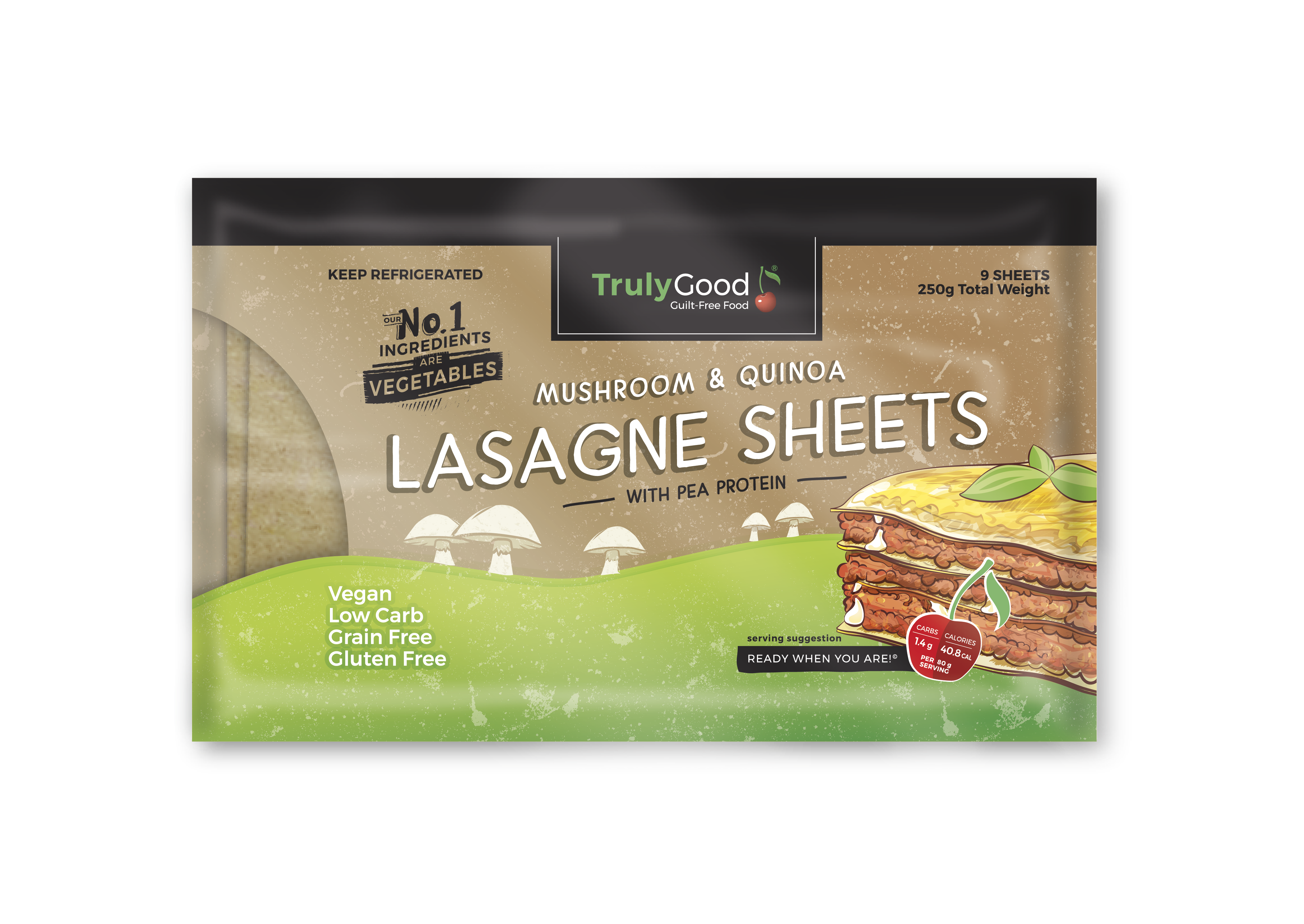 Mushroom & Quinoa Lasagne Sheets: 9 sheets